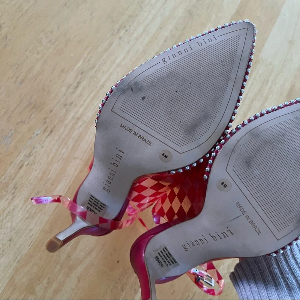 Gianni Bini Renatay Clear Checkered Heels - Picture 7 of 8